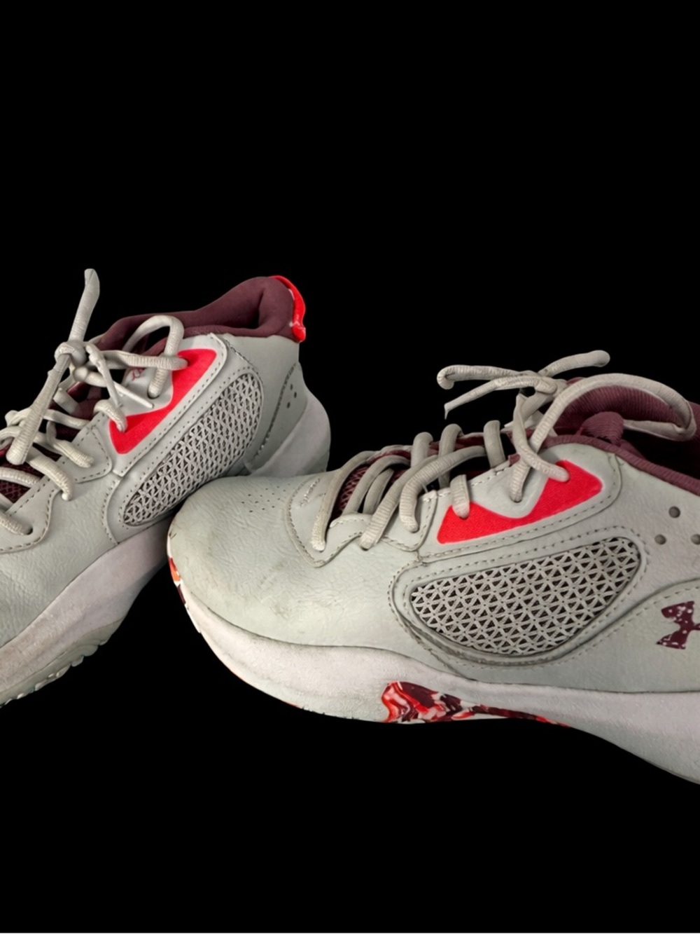 Under Armour Kids Sneakers Gray with Pink Accents